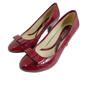 Naturalizer Brazen Red Quilted Patent Leather Heels Pumps Women's Size 5.5